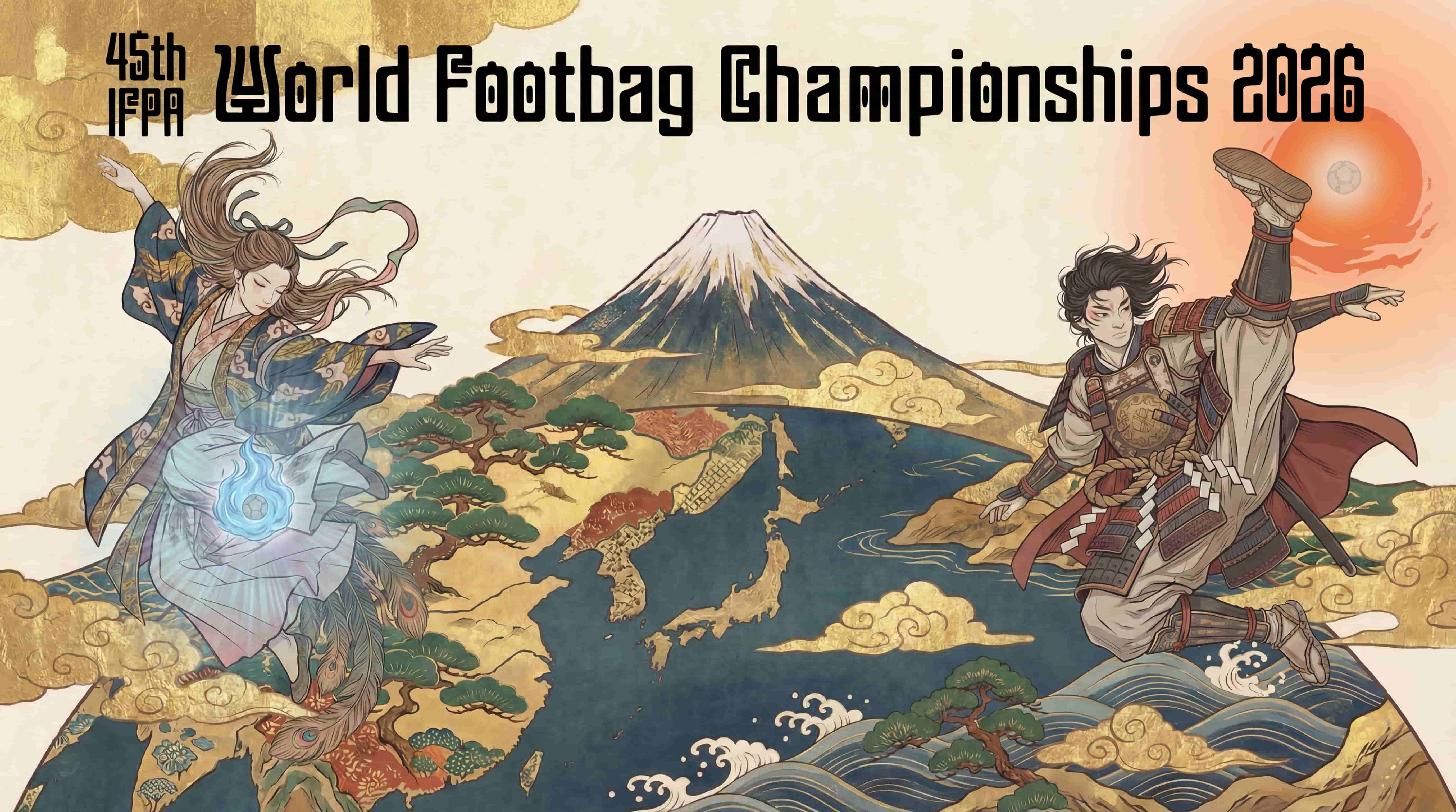 45th IFPA World Footbag Championships 2026, Tsukuba, Japan official poster